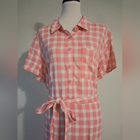Pink Checkered Maxi Dress XXL - Picture 3 of 12